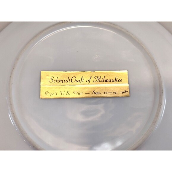 Porcelain Pope John Paul II Commemorative 8.5" Collector's Plate-US Visit 9/87 - Picture 6 of 7